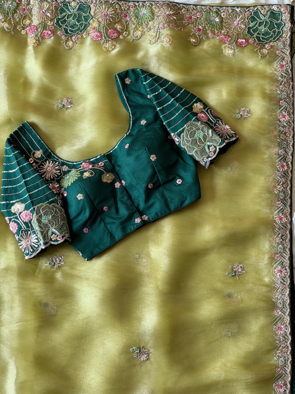 Athira - Tissue Silk Saree with Sequins handwork