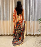 Hayat | Handcrafted Ajrakh Couture Saree [Pre-Order]