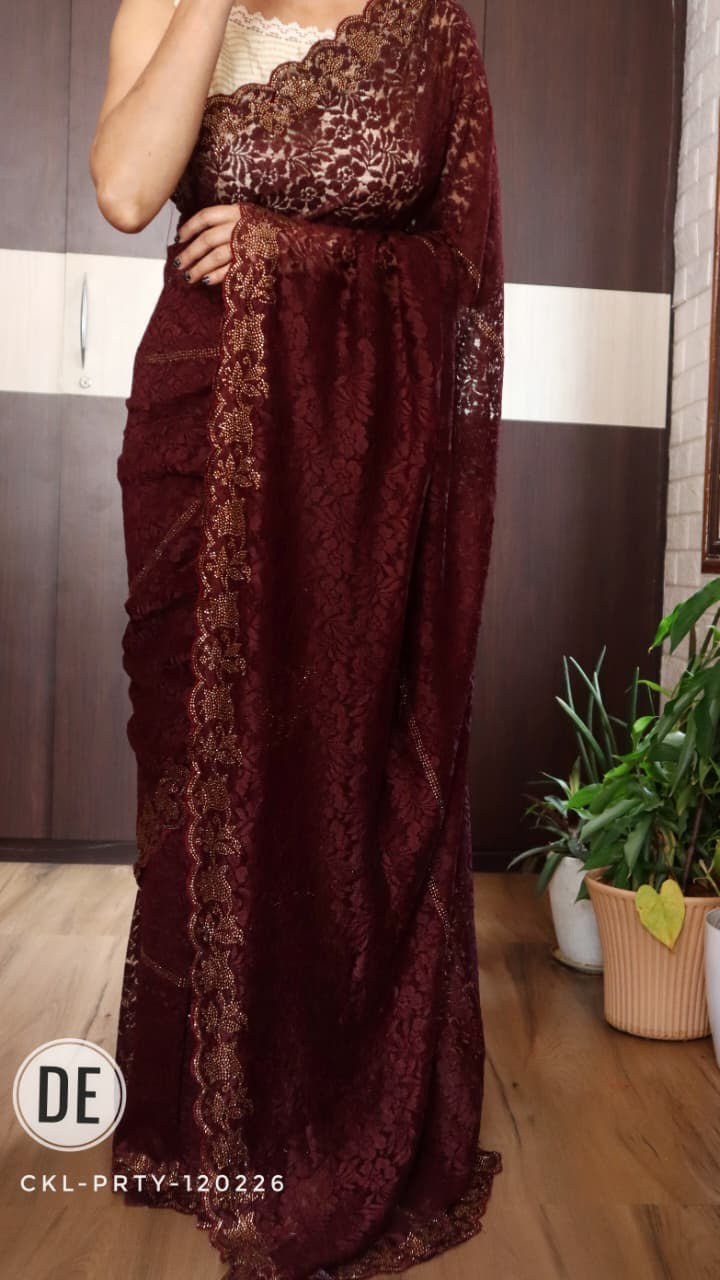 Moushmi - Designer Cocktail Lace Saree