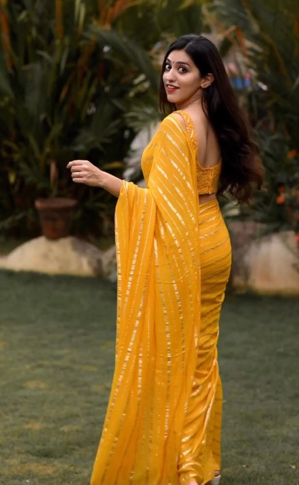 Liz - Georgette saree with Chikankari Blouse