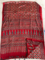 Durga  - Pure Modal Ajrakh saree