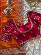 Sheena - Designer Tissue Handwork Saree