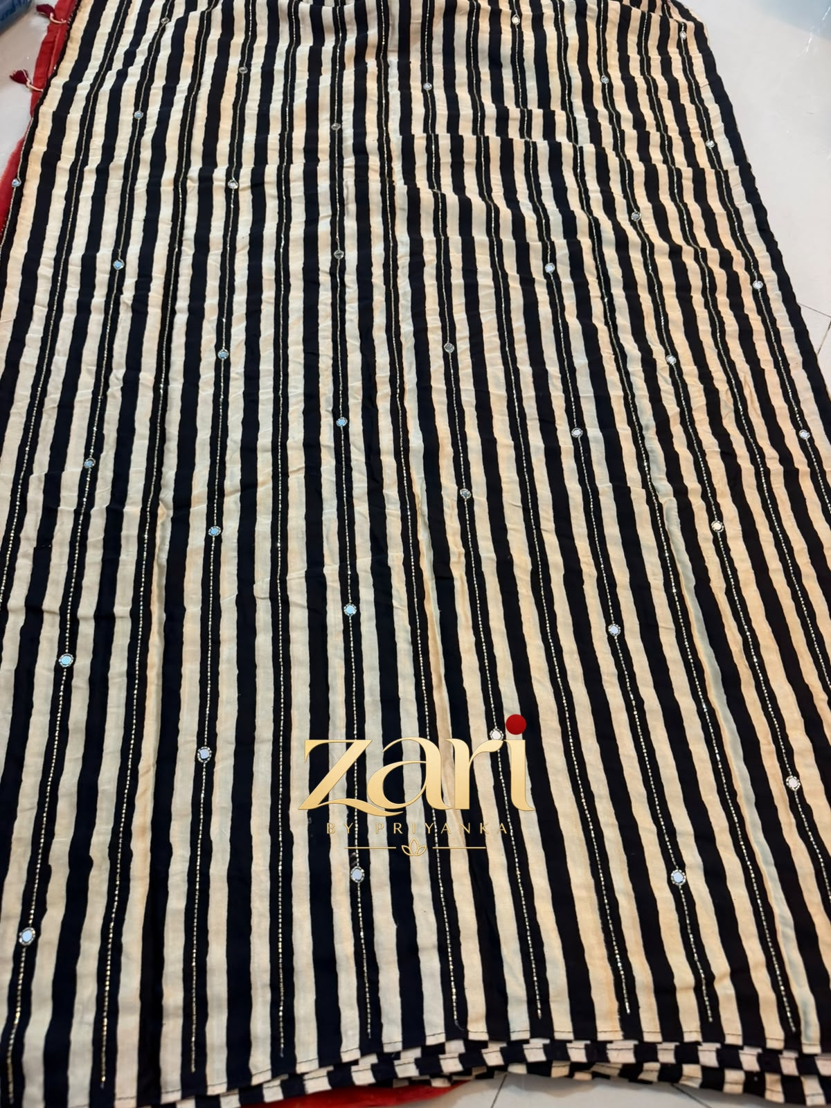 Kriti | Handcrafted Ajrakh Couture Saree
