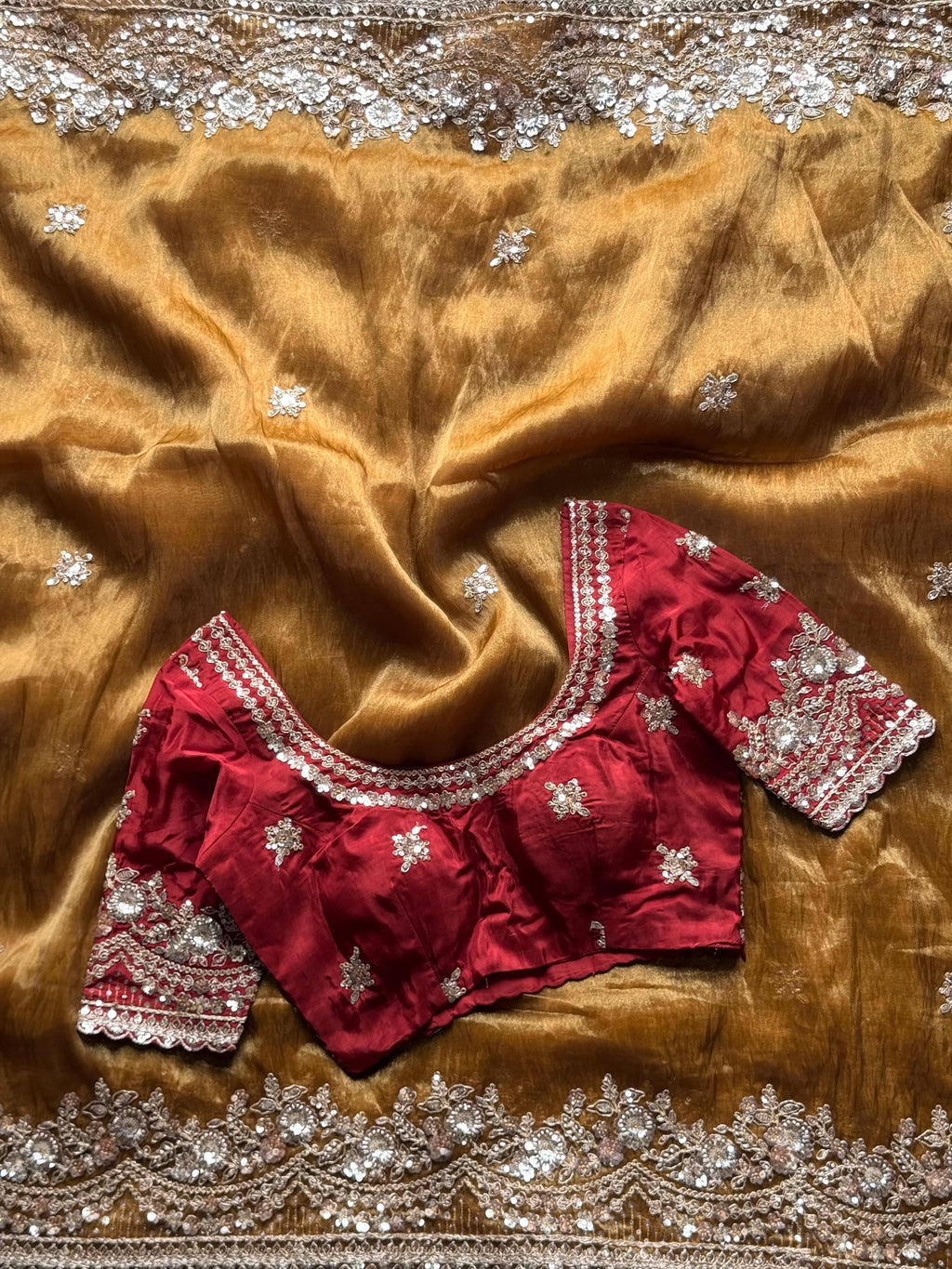 Payal - Designer Tissue Silk Saree with Multicolour Sequin Work