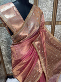 Akansha - Glass Tissue Silk Saree with Handwork