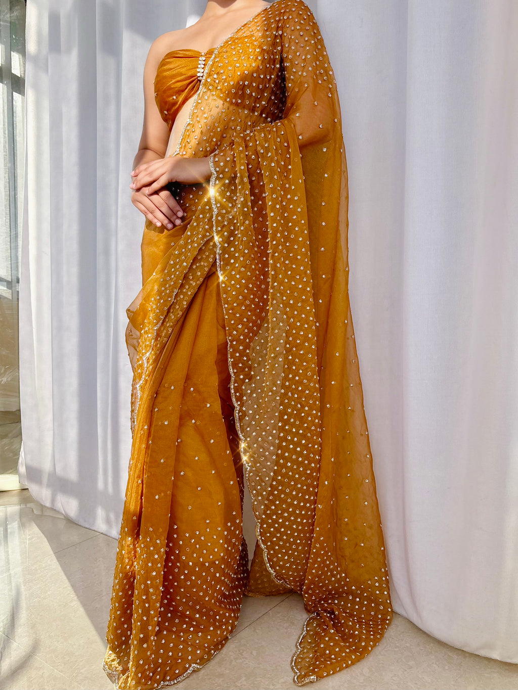 Miraaya - Designer Tissue Organza Saree with handwork