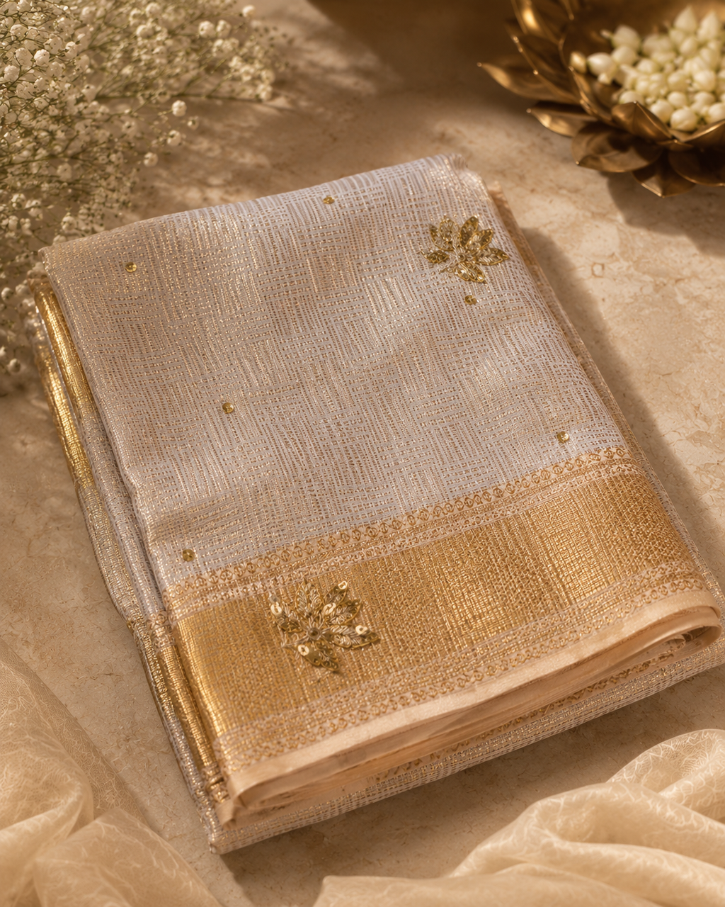 Navara - Gold Tissue Soft Modal Saree