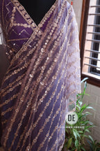 Samita - Cocktail Party Wear Sequined Net Saree