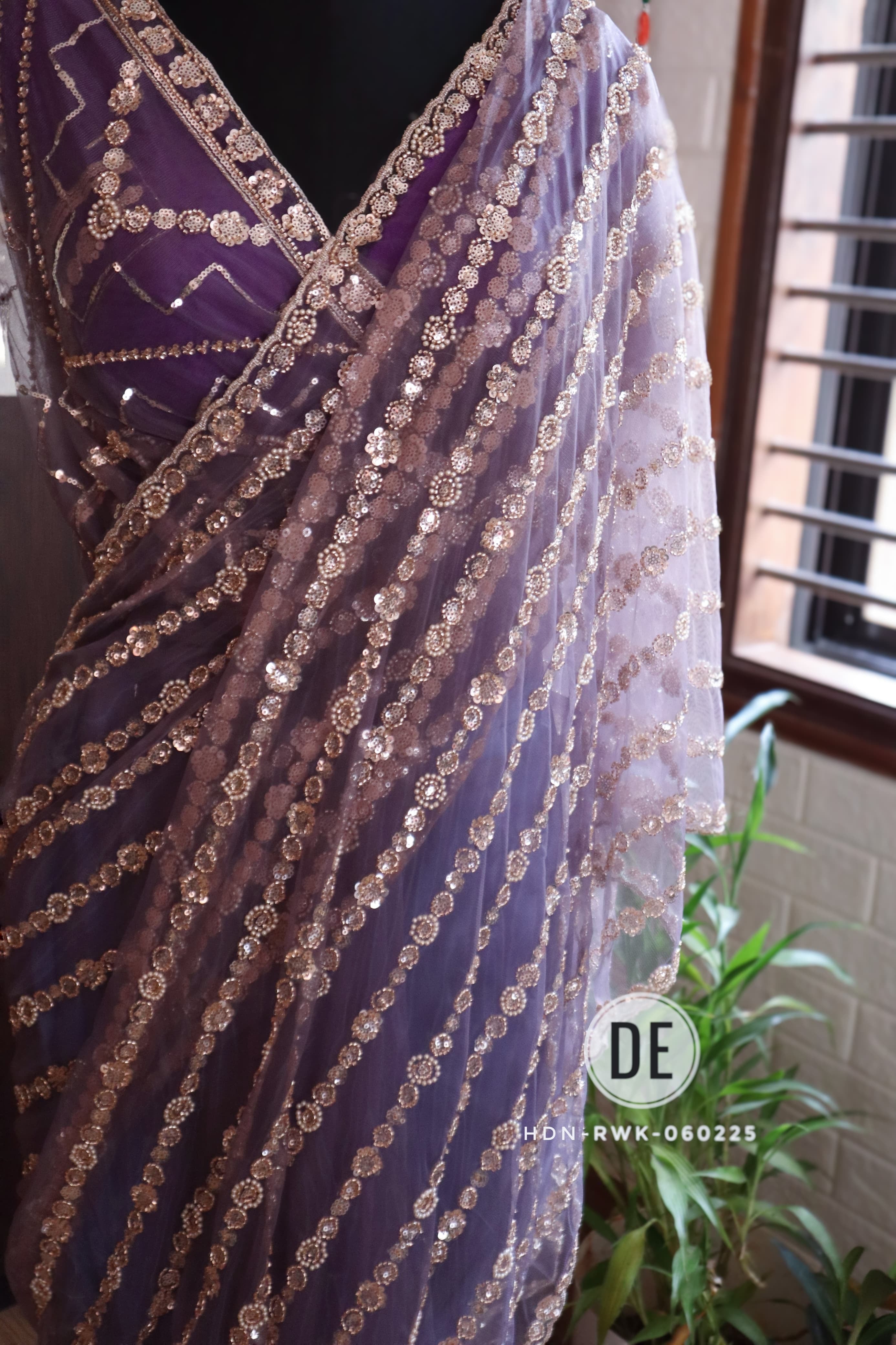 Samita - Cocktail Party Wear Sequined Net Saree