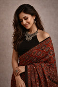 Traya -  Designer Pure Modal Ajrakh Mirror saree