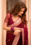 Avra - Banarasi Pure Khaddi Georgette Kadwa Saree