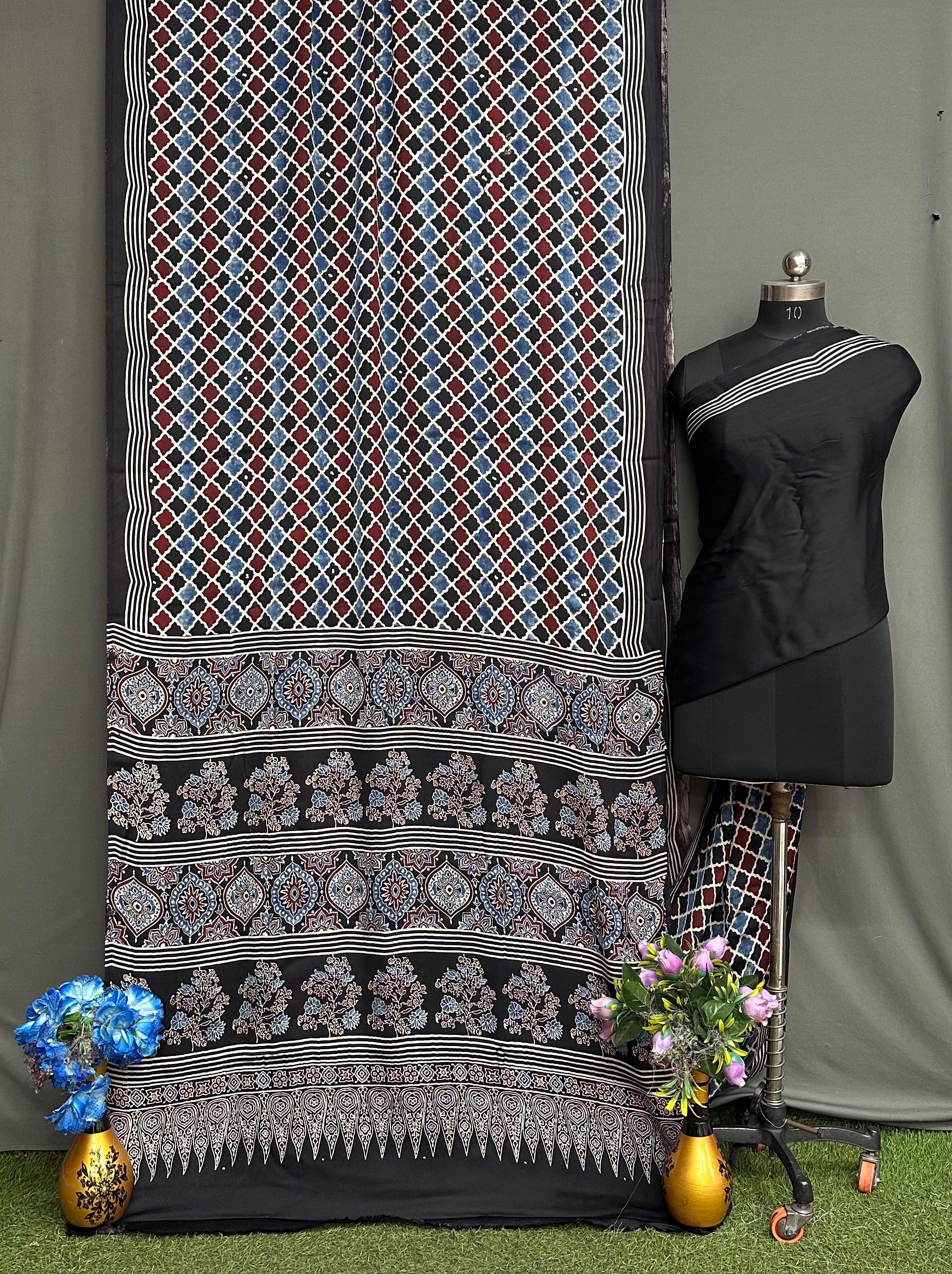 Resham - Pure Modal Silk Ajrakh Saree