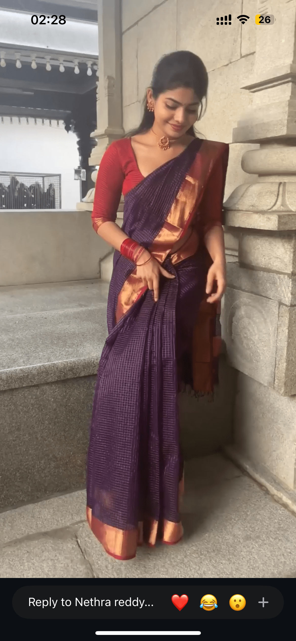 Jiya Royal Elegance – Purple Maheshwari Silk Saree