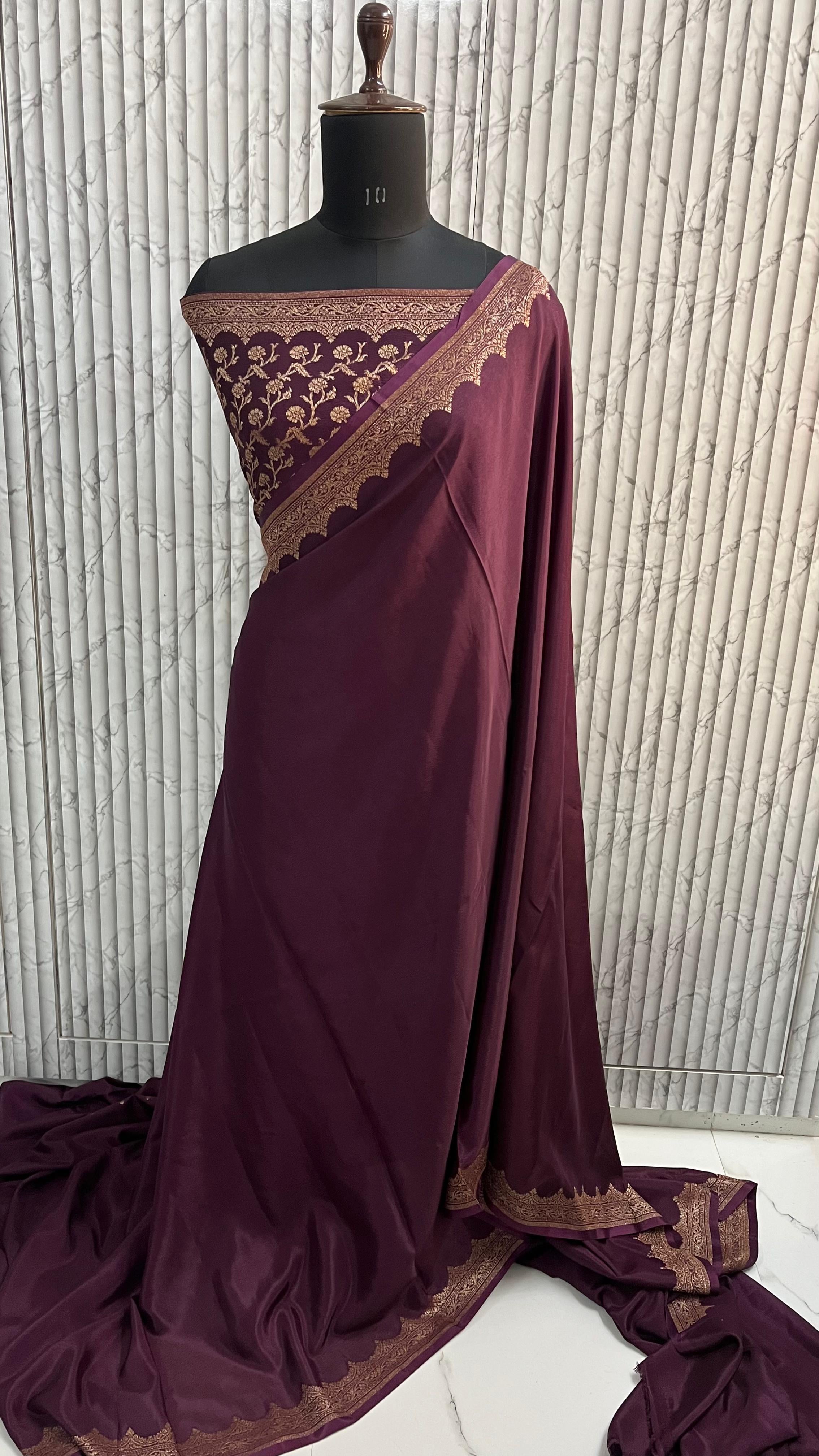 Paru-Pure Khaddi Crepe Chiffon Saree