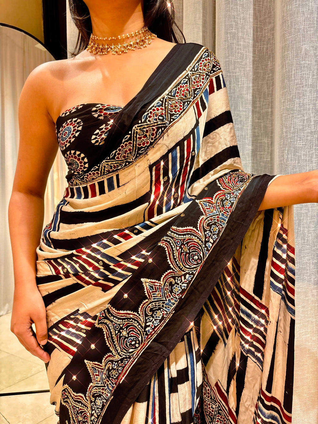 Aneet | Handcrafted Ajrakh Couture Saree