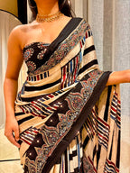 Aneet | Handcrafted Ajrakh Couture Saree