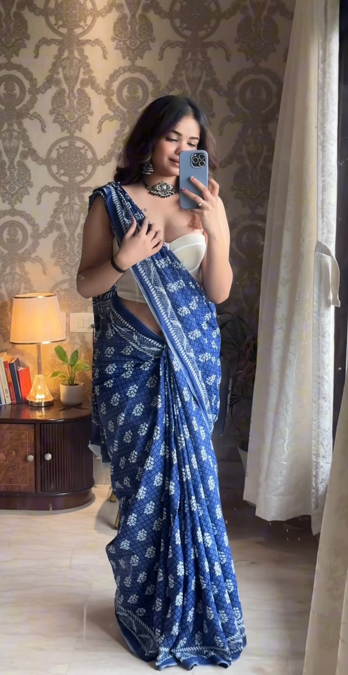 Kajal - Jaipuri Printed Cotton Mulmul Saree
