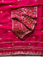 Nikkat - Fuchsia Tissue Silk Cocktail Saree