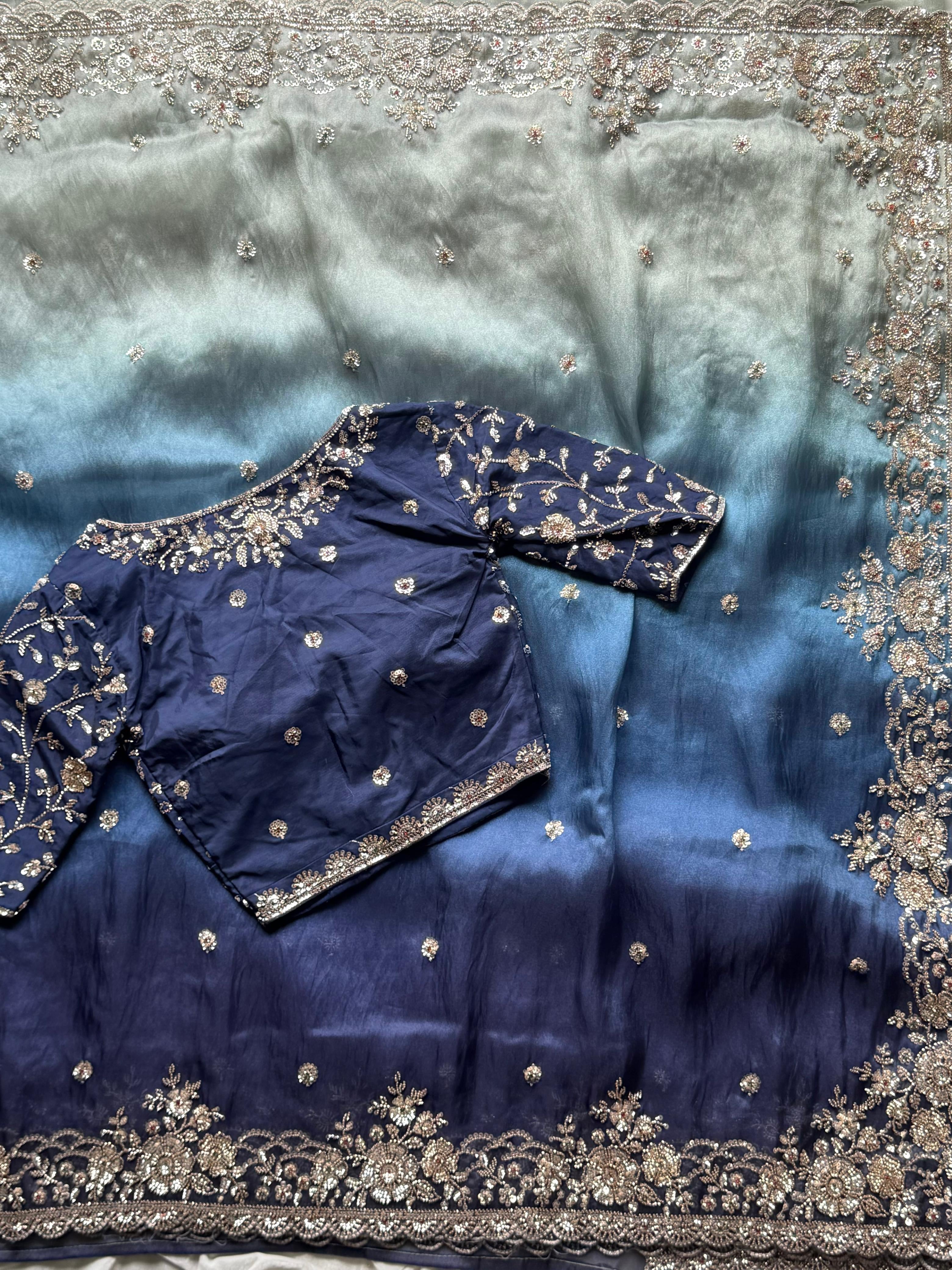 Sila- Designer Tissue Crepe Saree
