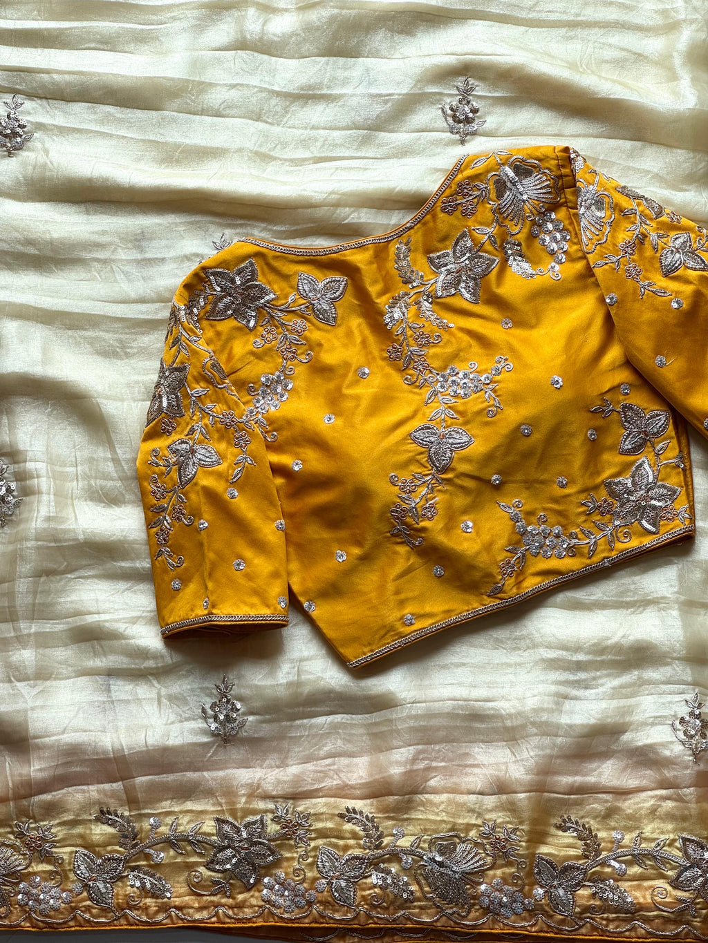 Nehali - Soft Space Silk Handwork Saree