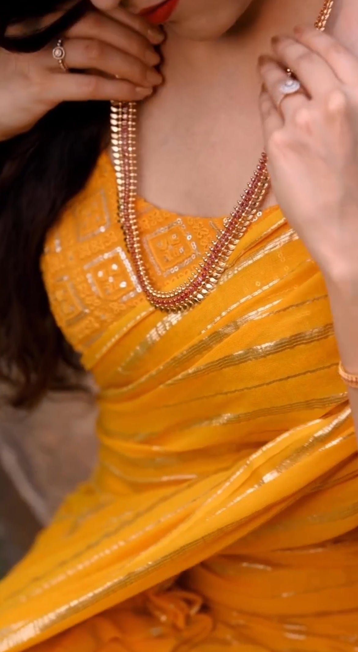 Liz - Georgette saree with Chikankari Blouse