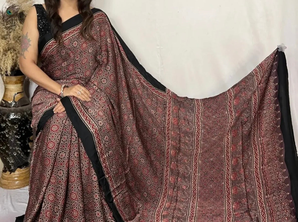 Kinjal  - Pure Modal Ajrakh saree