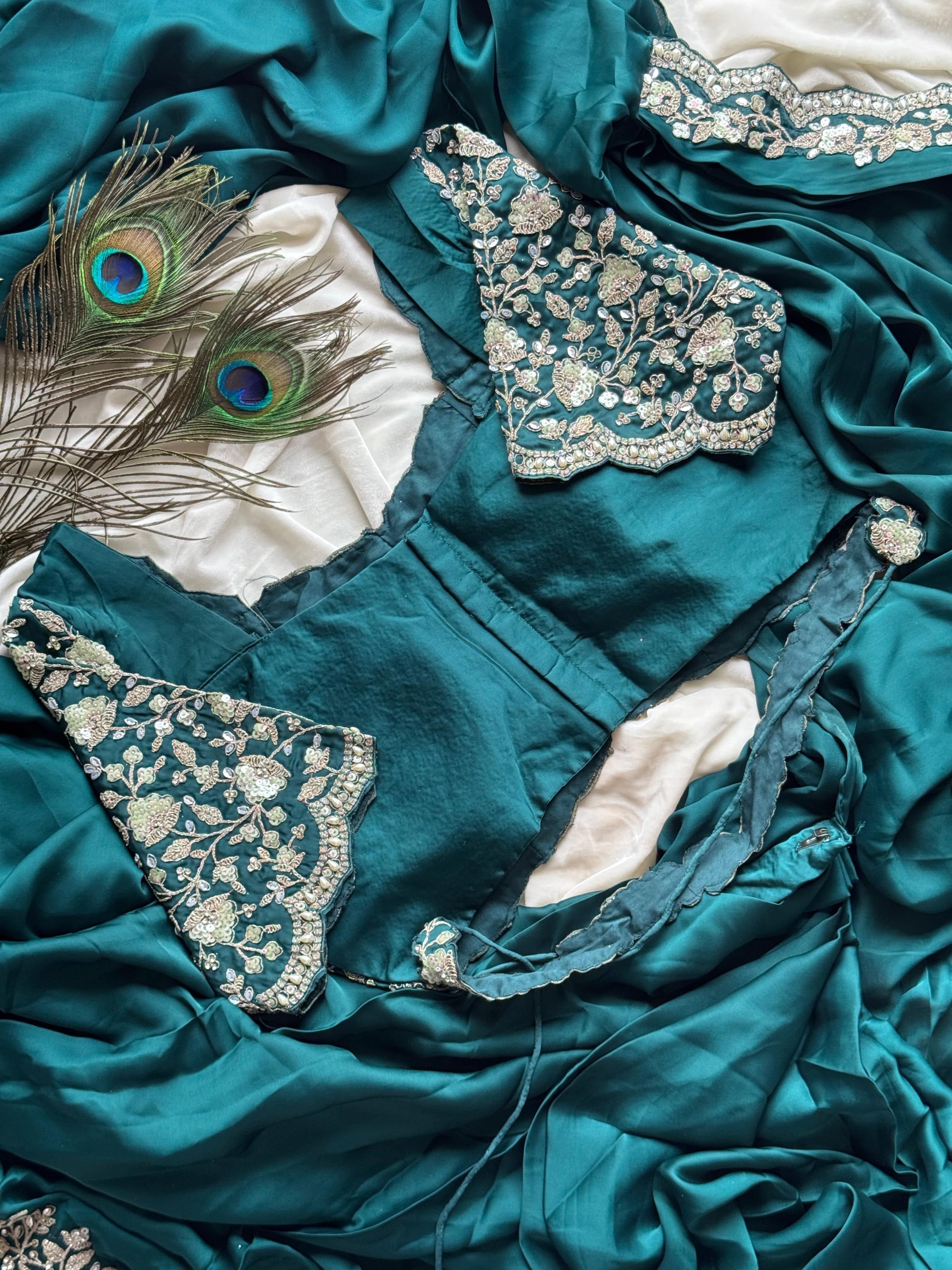 Lata - Soft Space Silk Designer Ready to Wear Saree