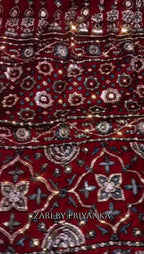 Rudrani - Designer Ajrakh Handworked Saree