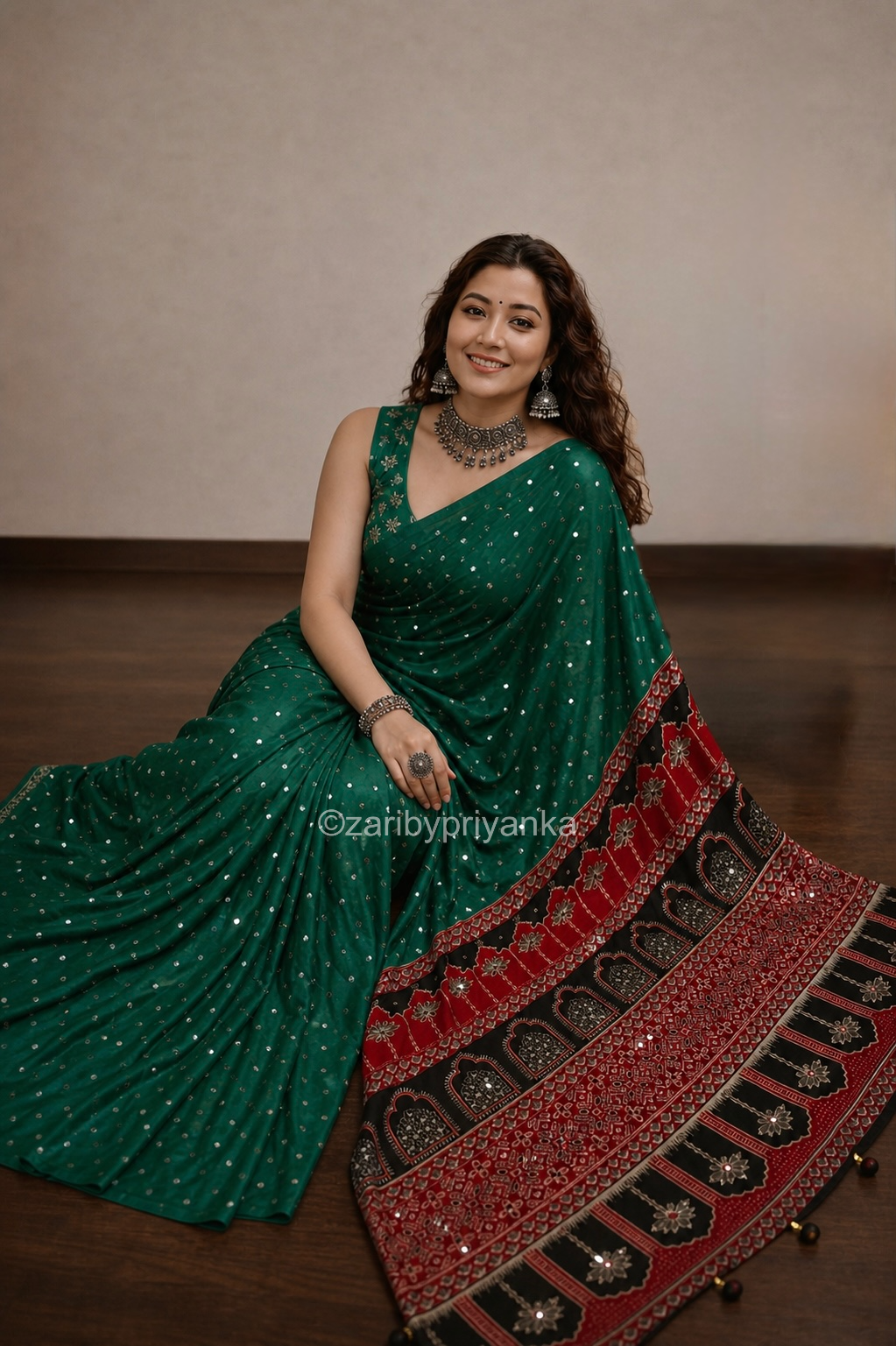Nashna  - Pure Modal Ajrakh saree