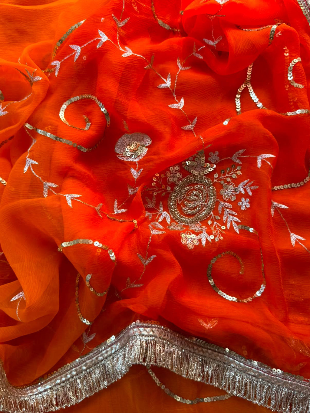 Ava - Pure Chiffon Saree with Handwork