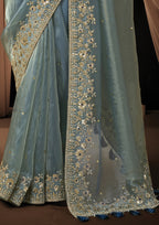Nivika - Designer Organza Satin Saree