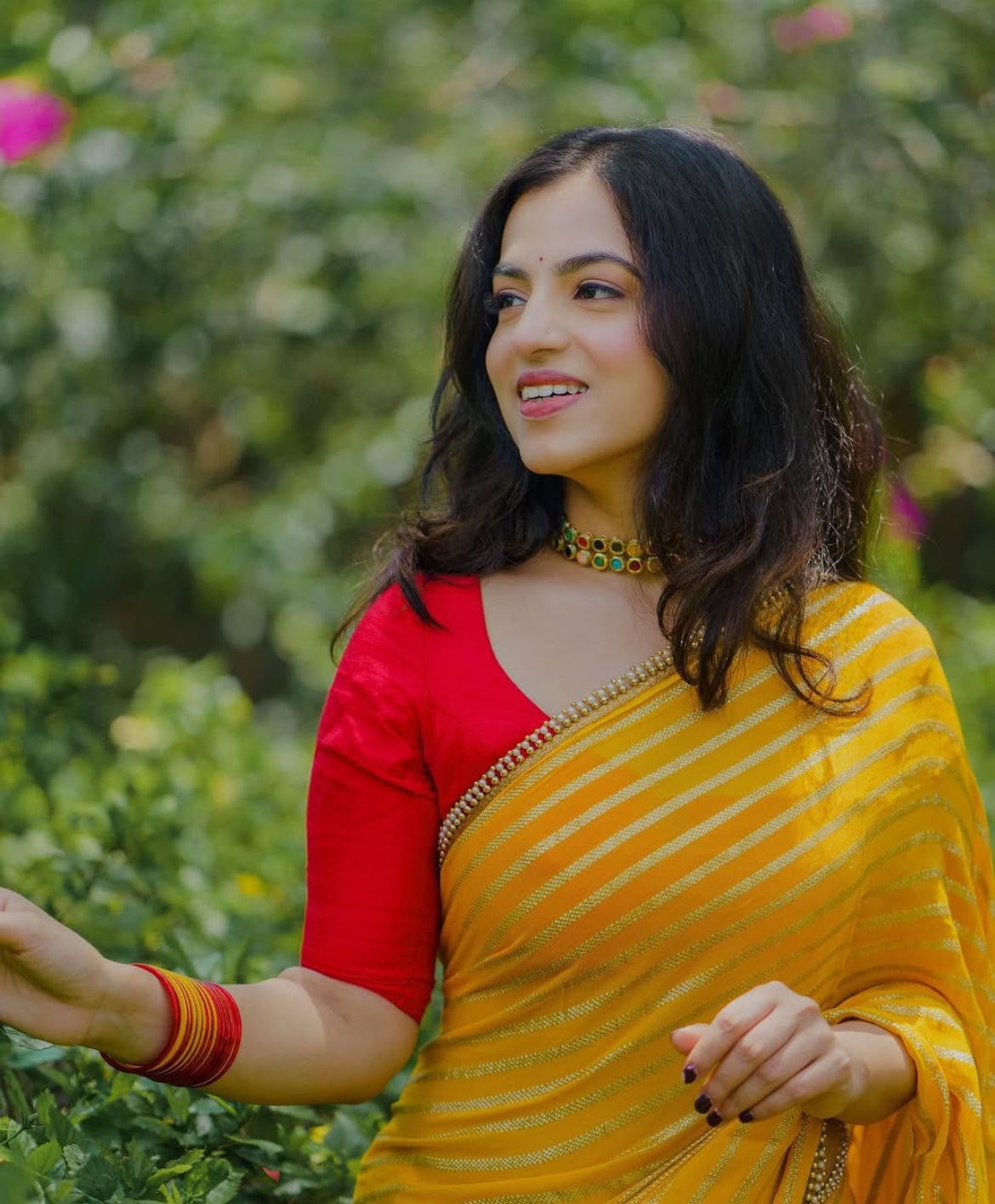 Anayi -Georgette Saree with Golden Zari