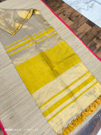 Nirthaya - Gold Tissue Soft Linen Saree