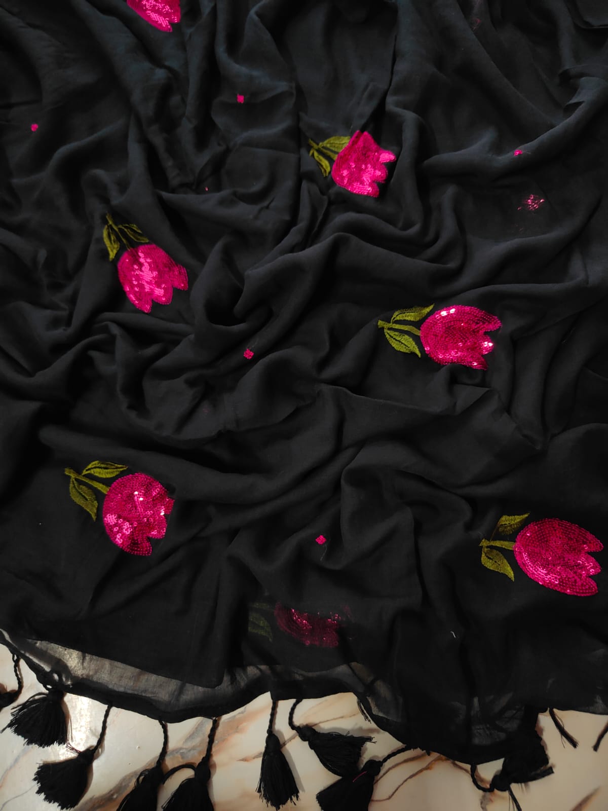 Ishana - Pure Mulmul Soft Saree with embroidery