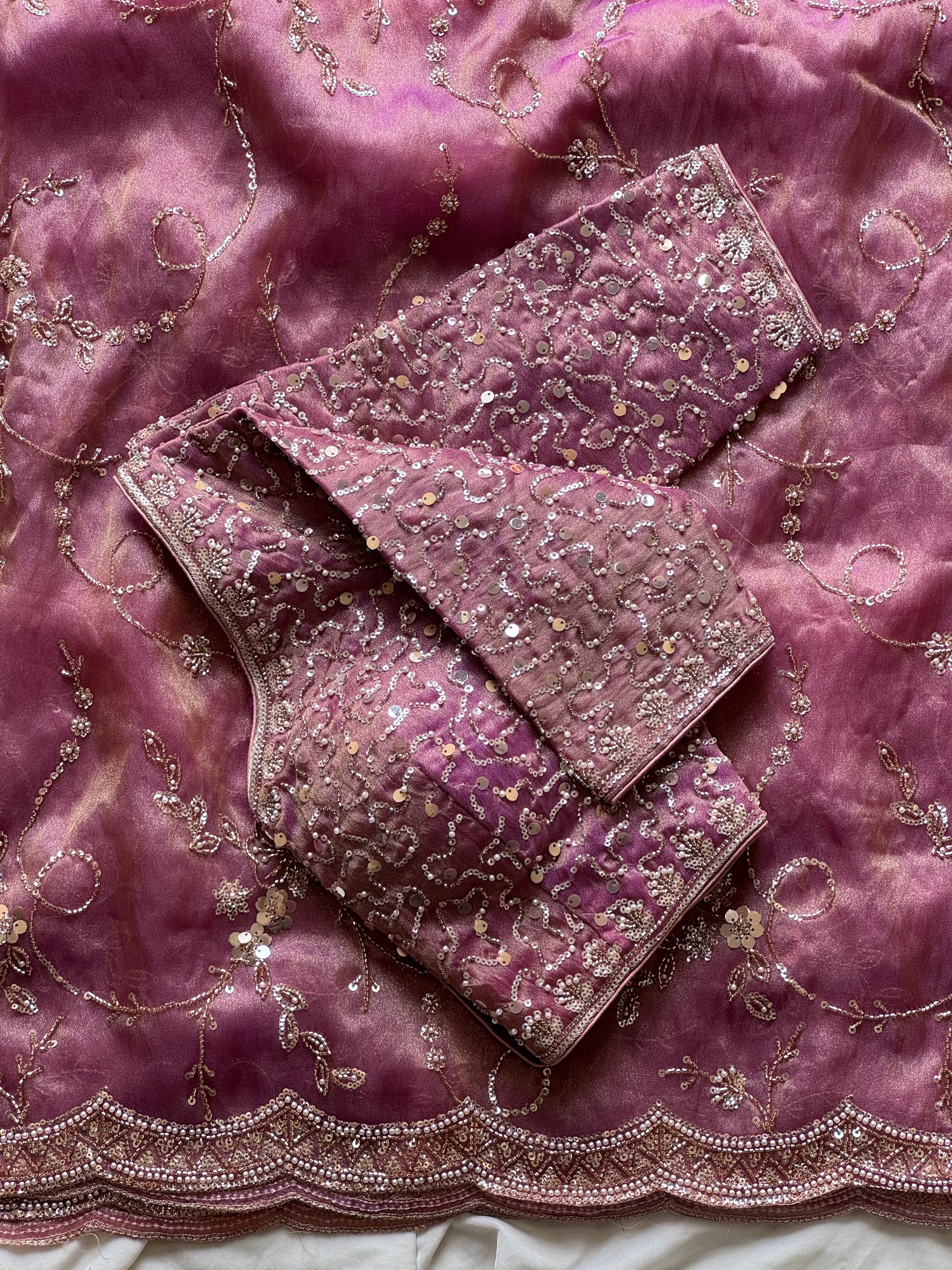 Avtara - Designer Tissue Crepe Saree