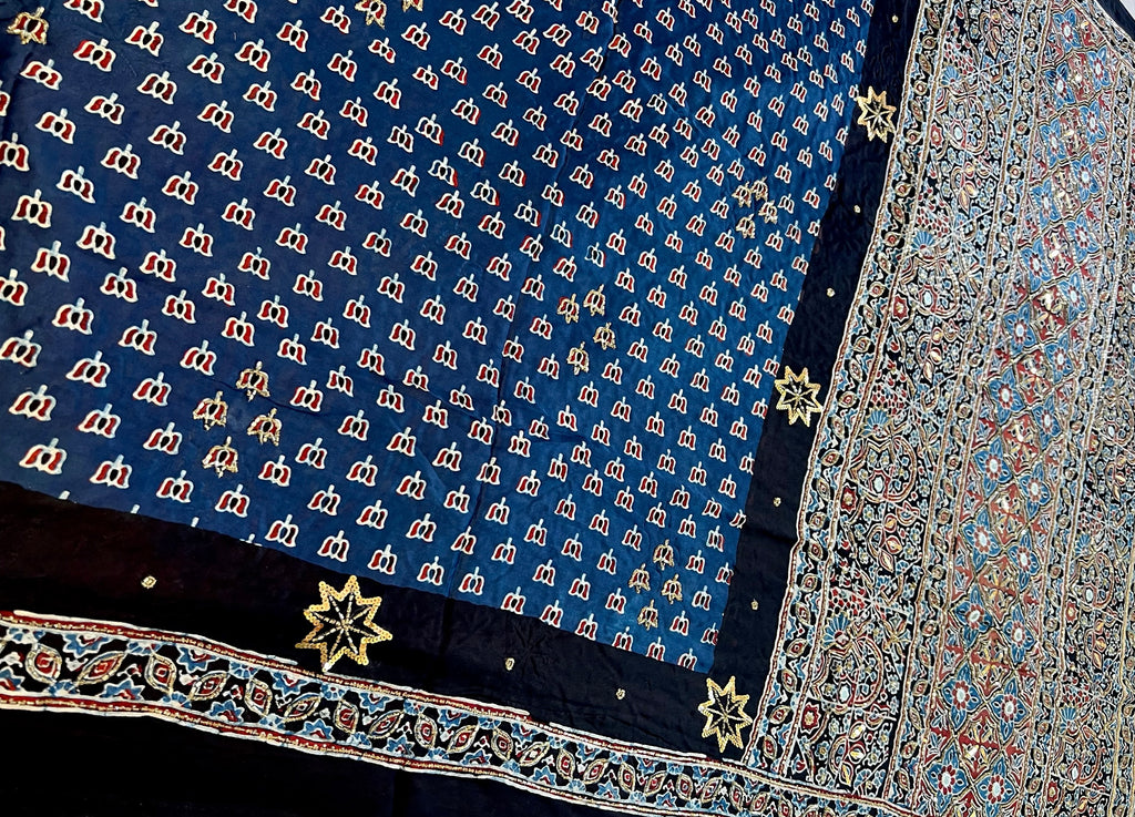 Jasmin | Handcrafted Ajrakh Couture Saree