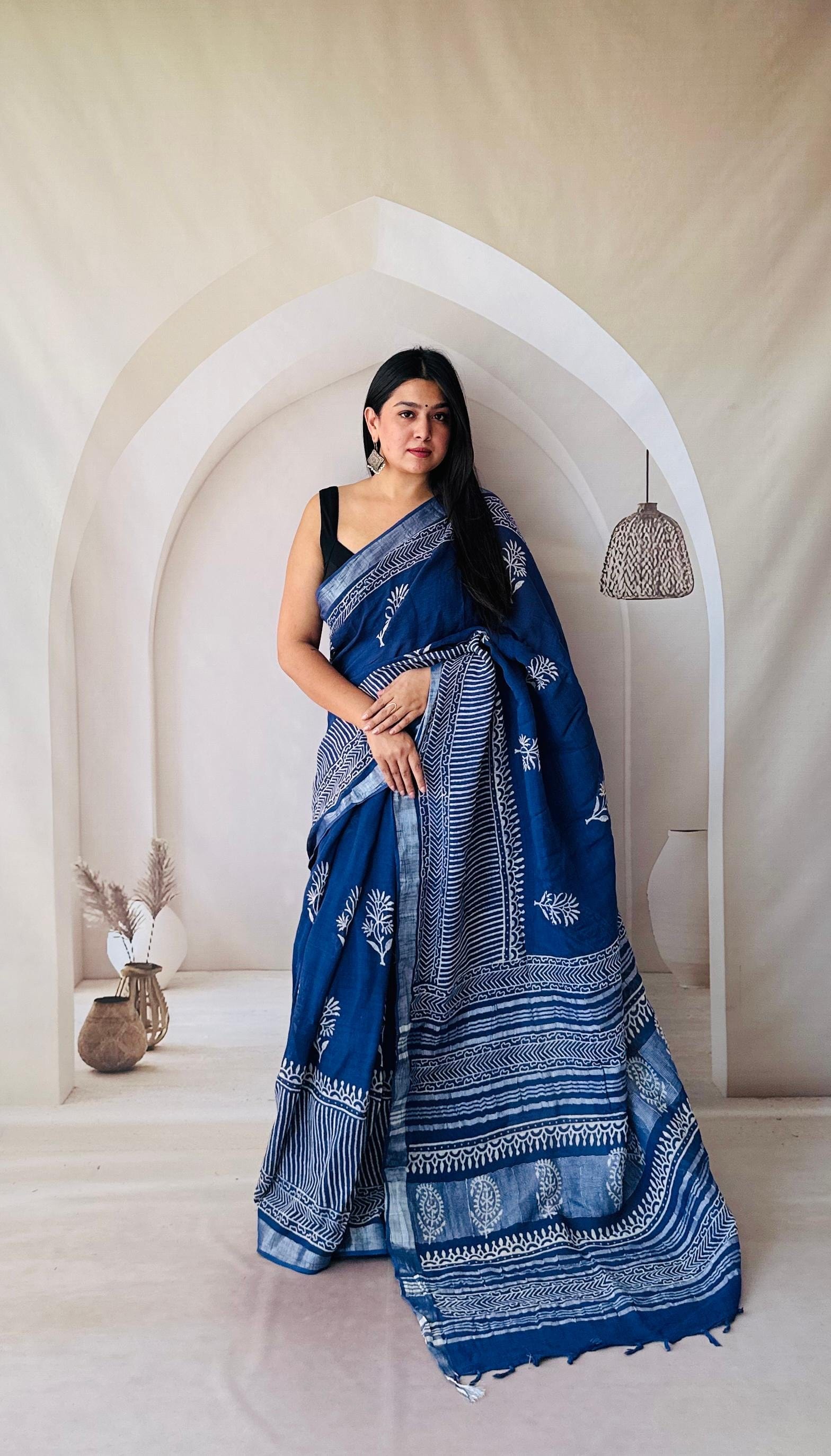 Laila - Jaipuri Printed Cotton Mulmul Saree