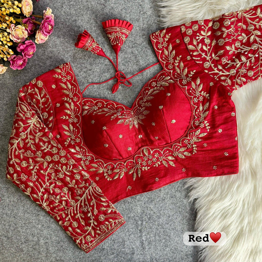 Lush - Silk Blouse with Heavy Zari Embroidery & Sequence Work