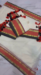 Rukmini - 120 Mul Mul Handloom Cotton Saree