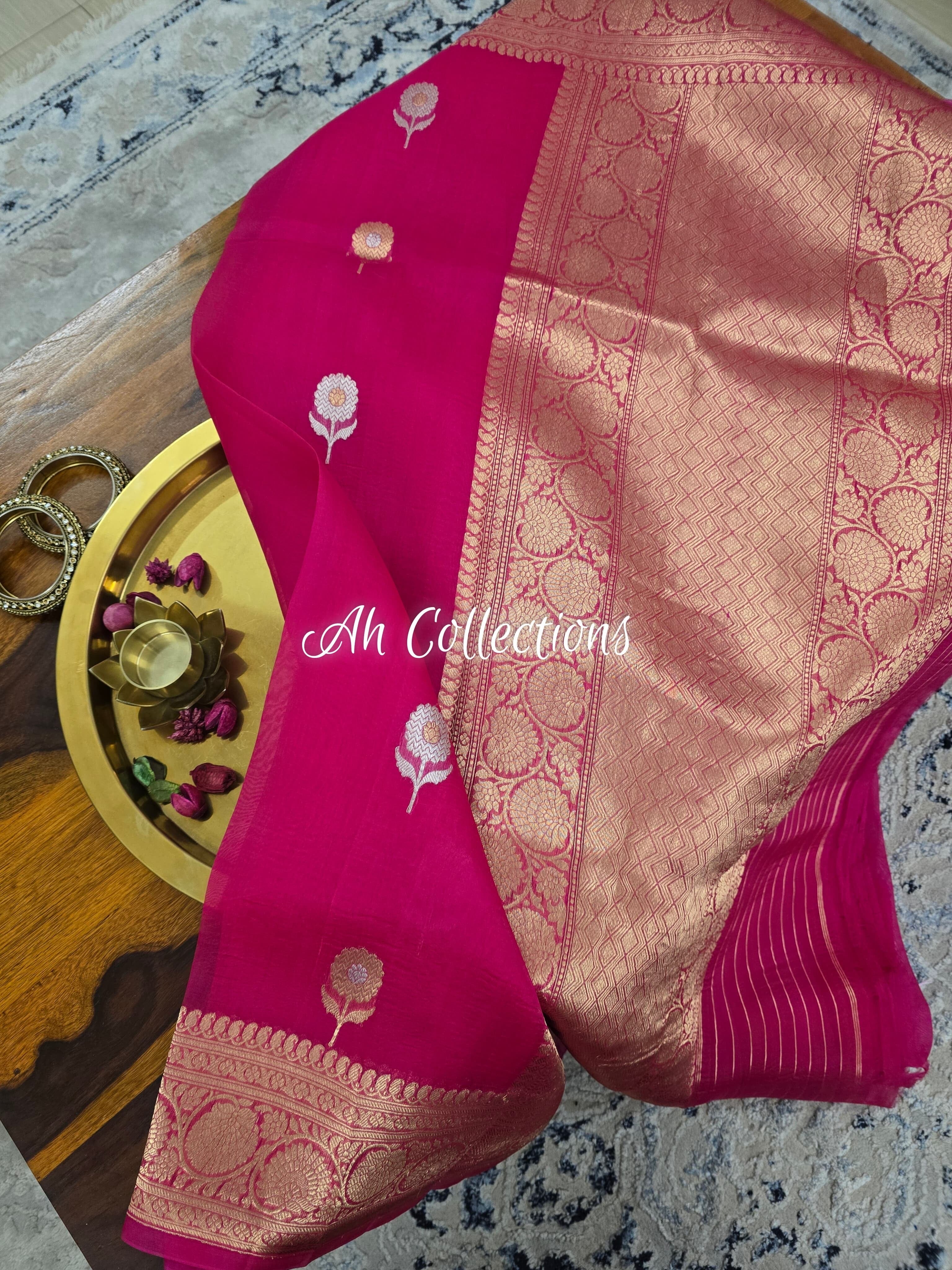 Chahat - Handwoven Kaduwa Kora Silk Saree