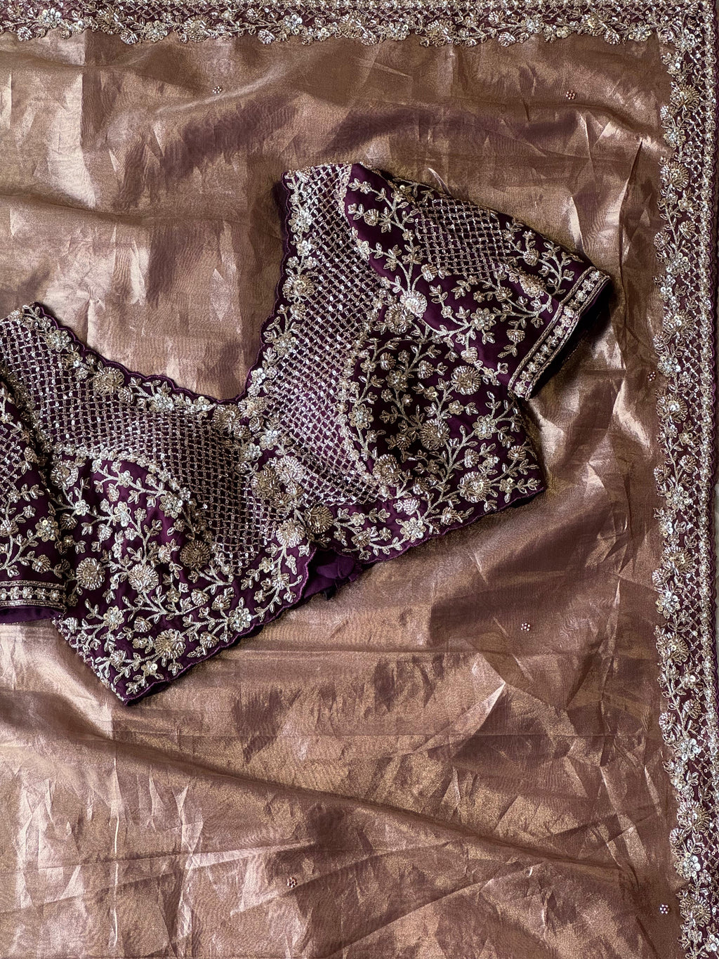 Swara - Designer Copper Silk Saree