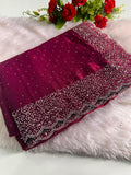 Kalki - Chiffon Saree adorned with delicate Jarkan work.