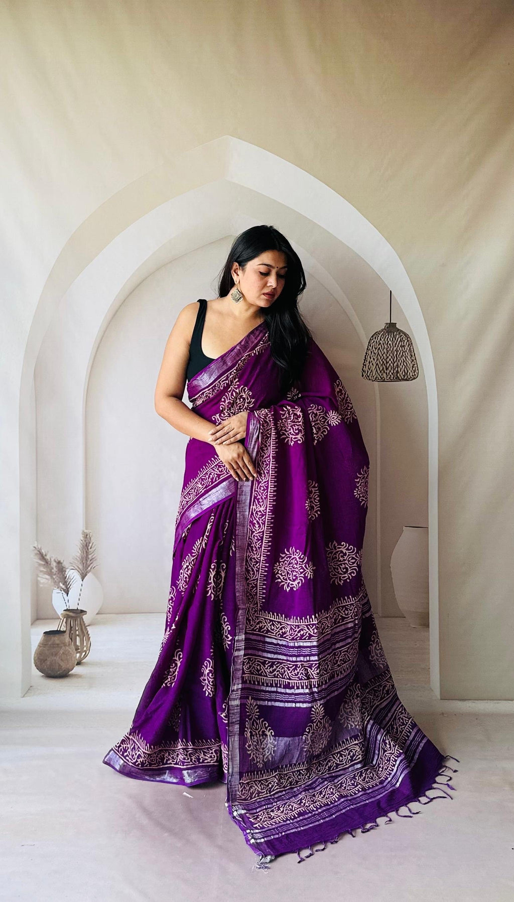 Laila - Jaipuri Printed Cotton Mulmul Saree