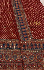Taarika - Ajrakh Pure Modal Suit with handwork