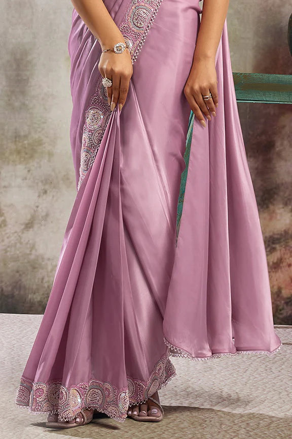Pinki - Designer Satin Saree