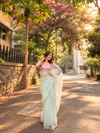 Tisha - Designer Tissue Organza Saree with handwork