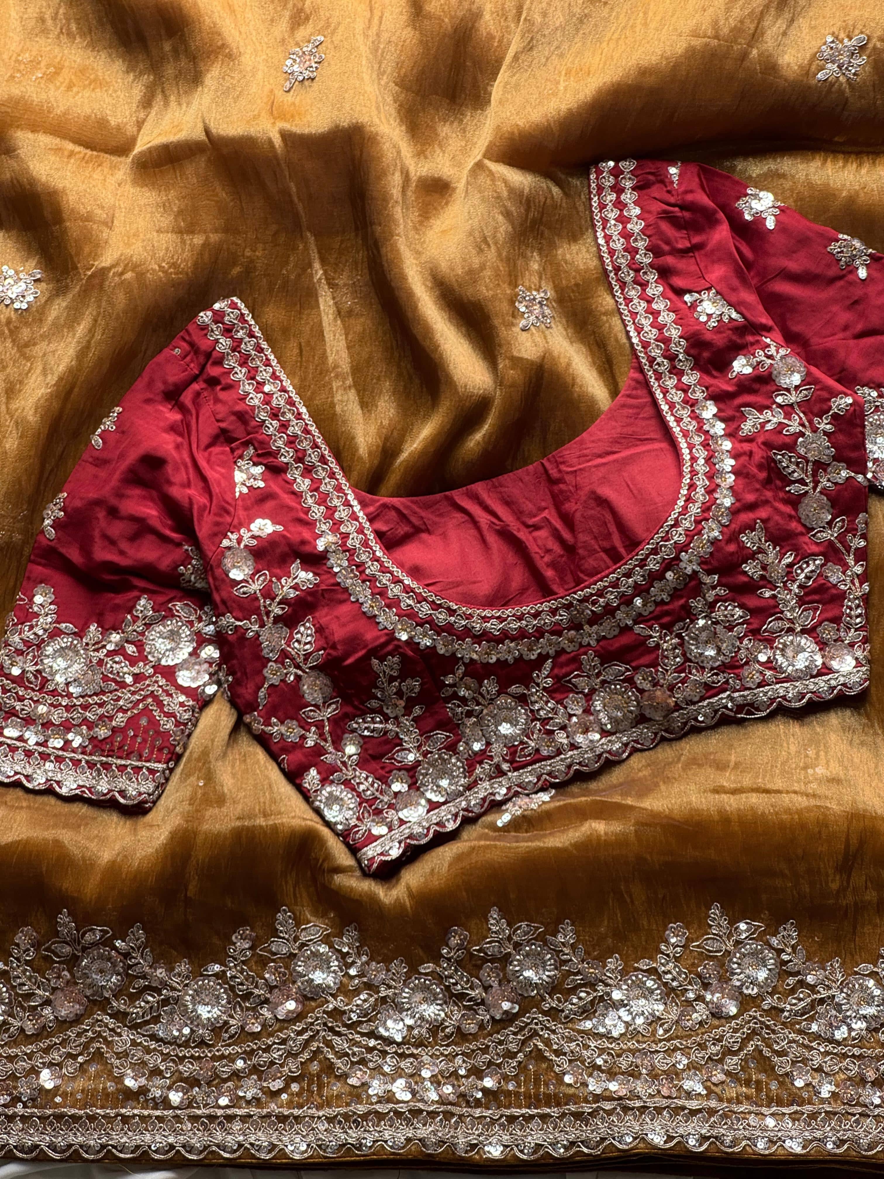 Payal - Designer Tissue Silk Saree with Multicolour Sequin Work