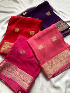 Neena - Mysore silk crepe with peacock Jacquard