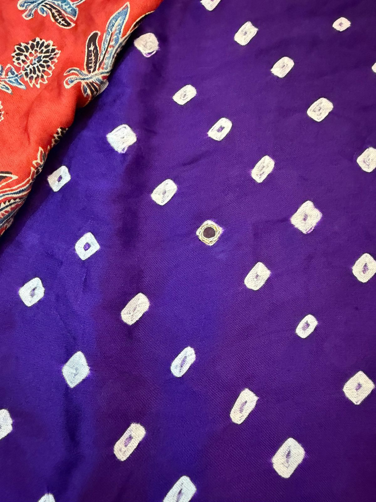 Kumkum | Handcrafted Ajrakh Bandhej Couture Saree [Dispatch from September 15th]