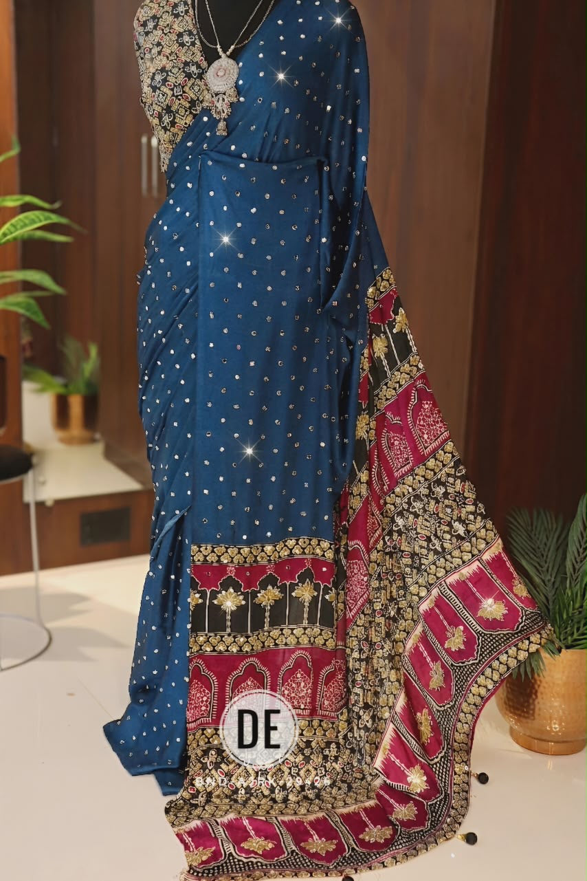 Nashna  - Pure Modal Ajrakh saree